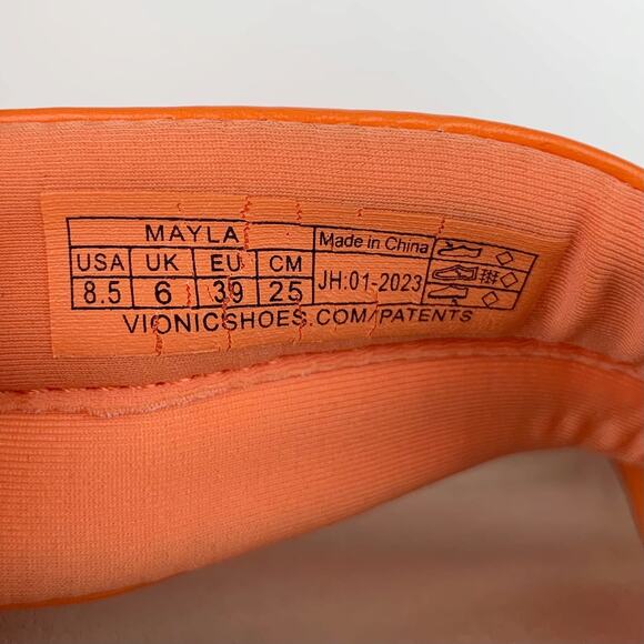 Vionic Mayla Slides Sandals Orange Double Padded Straps Slip On Women's 8.5 - Picture 7 of 11